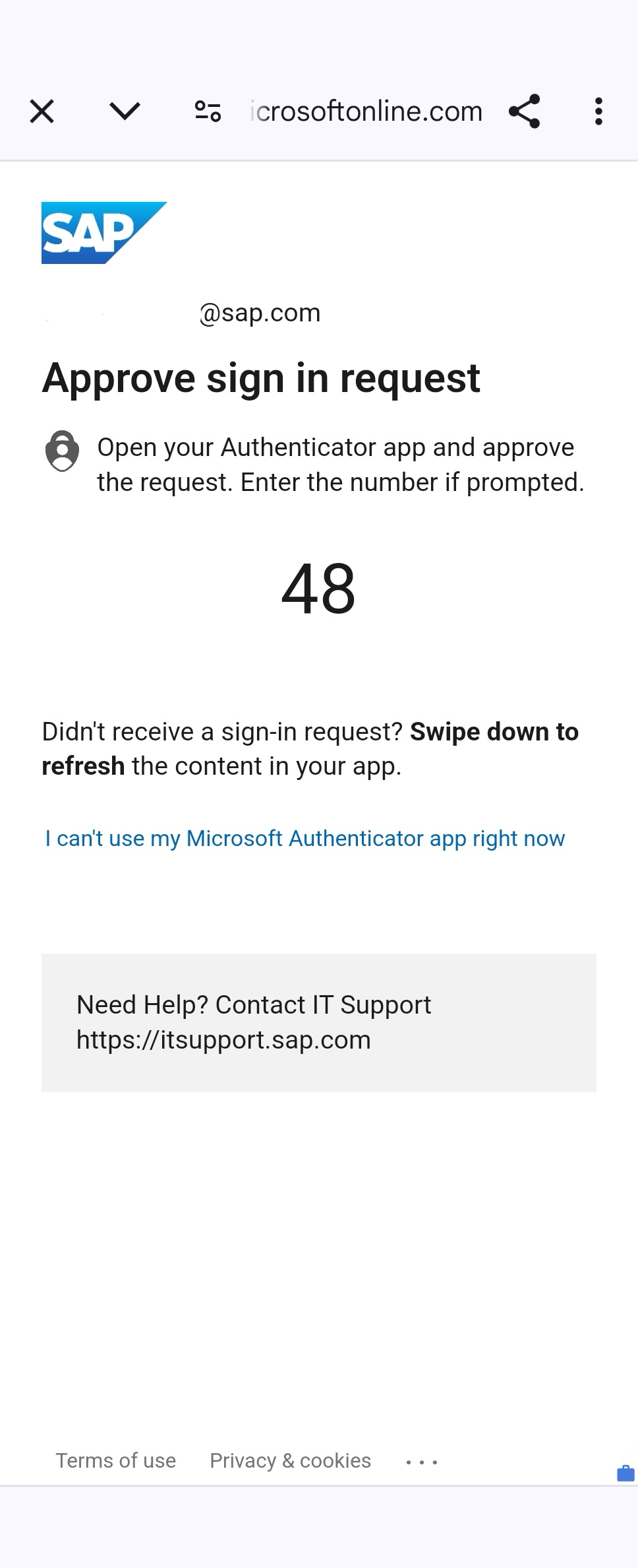Confirms your identity using MFA or passwordless sign-in.